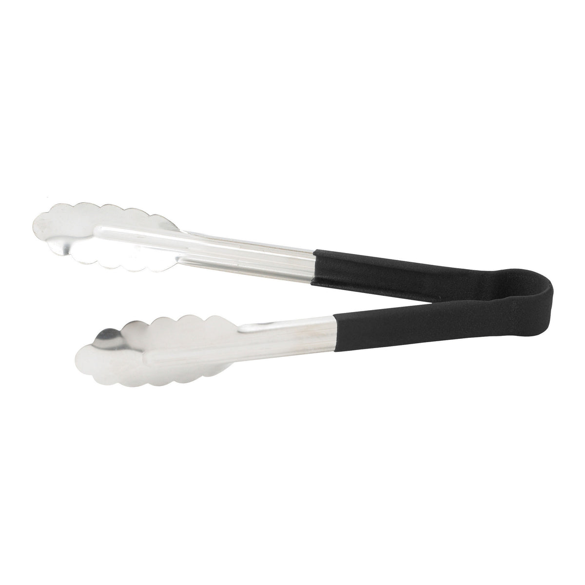 Picture of Winco UTPH-9K Stainless Steel Heat Resistant Heavy-Duty Utility Tongs with Polypropylene Handle - 9 in., Black