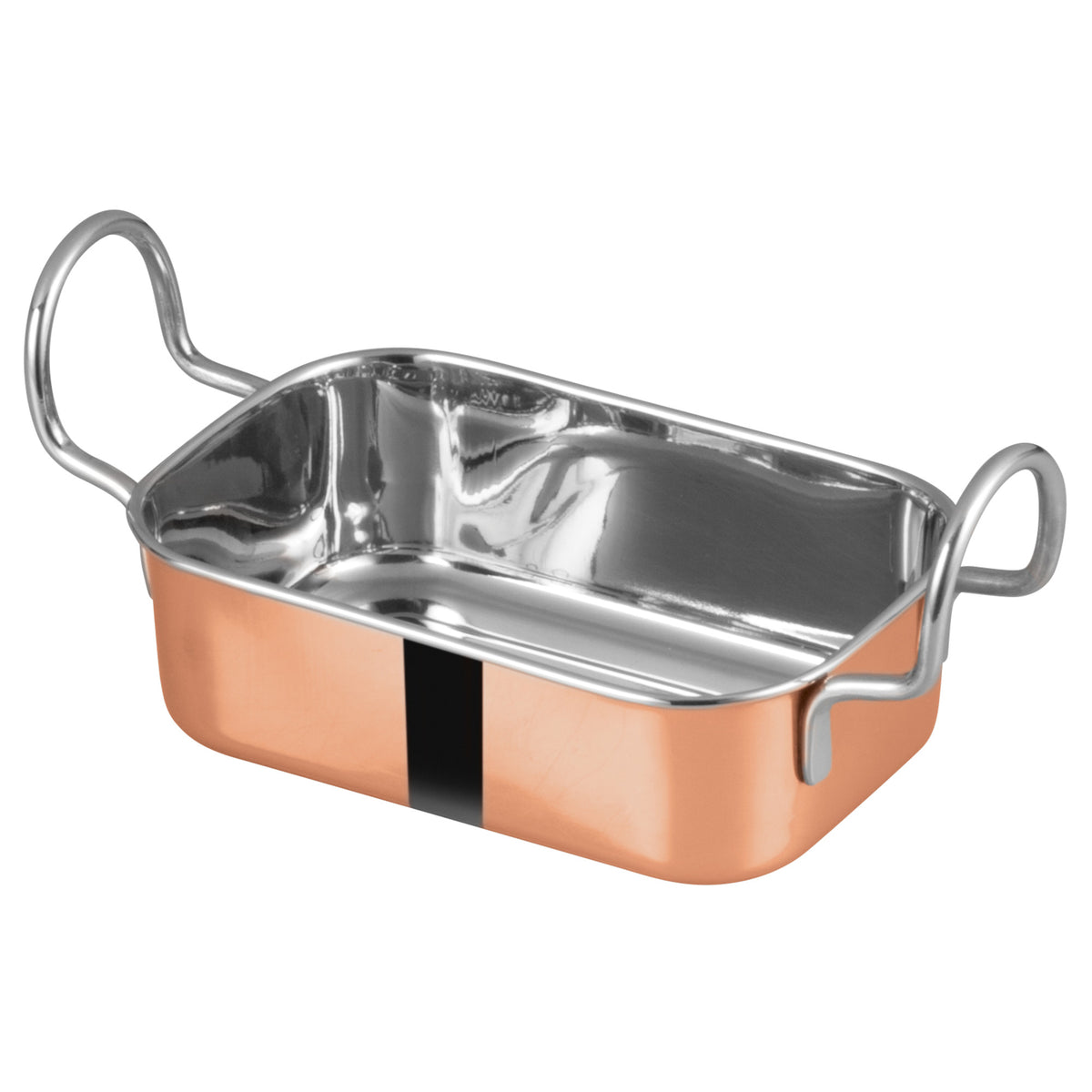 Picture of Winco DDSB-204C Mini Roasting Pan, Copper-Plated - 5.75 x 3.75 in.