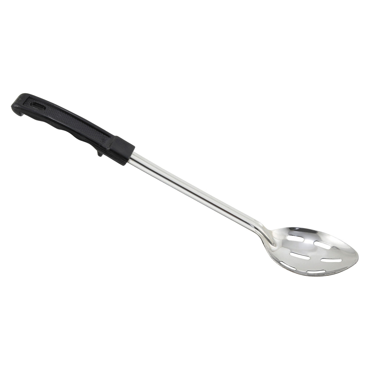 Picture of Winco BHSN-15 Prime Basting Spoon with Stop-Hook Plastic Handle - Slotted, 15 in. - Stainless Steel