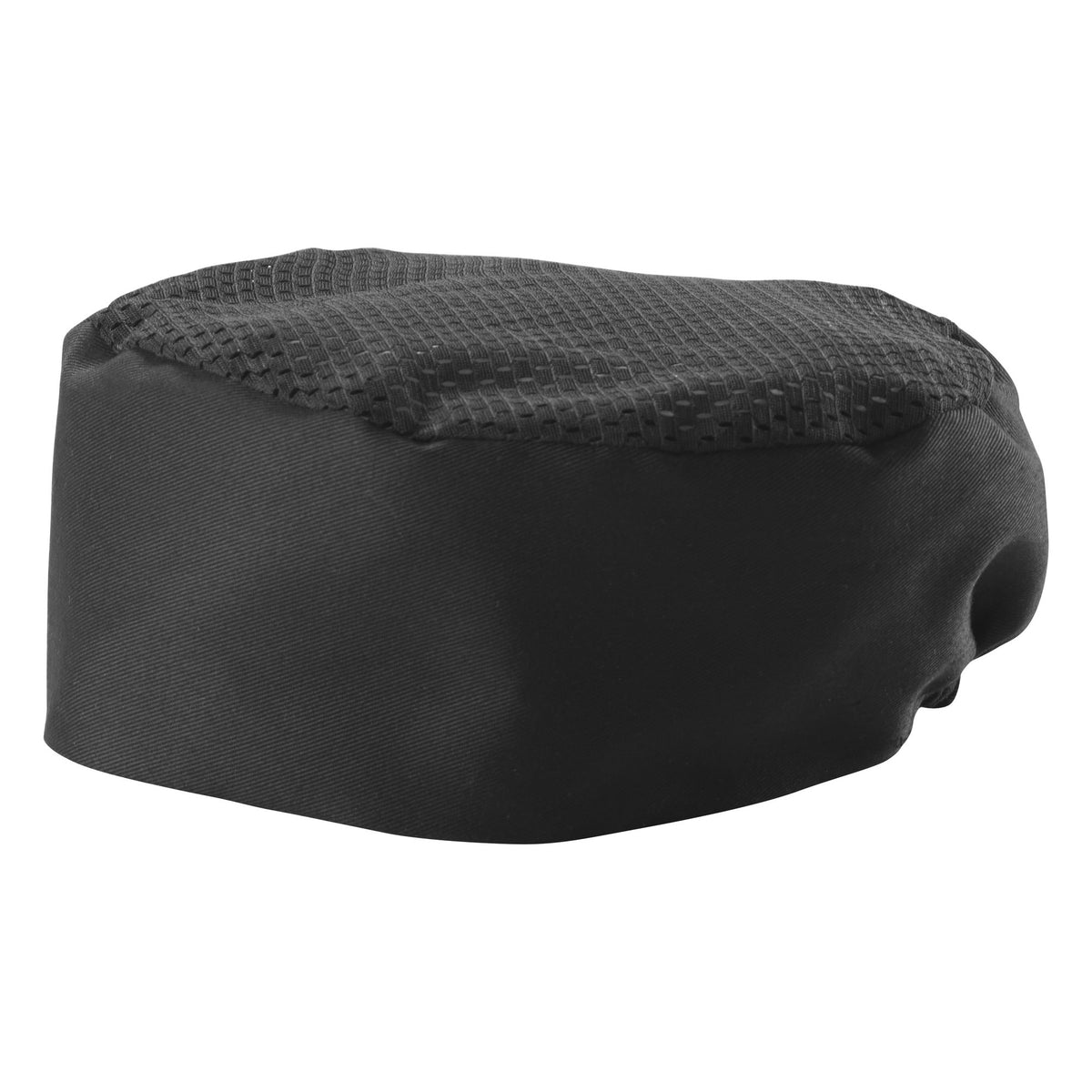 Winco CHPB-3BR Signature Chef Chef Pillbox Hat - Poly-Cotton, Black, Regular Size