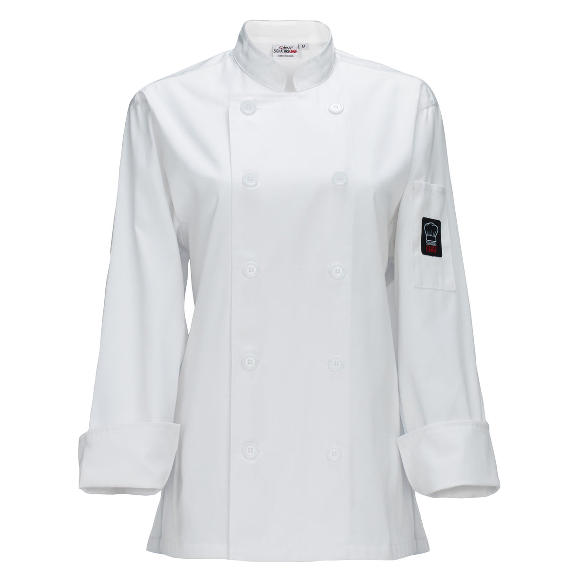 Picture of Winco UNF-7WS Womens Tapered Fit Chef Jacket, White, Small