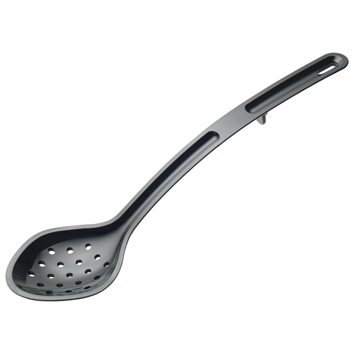Picture of Winco CVPS-13K Curv Dual Spout Serving Spoon - 13 in. - Black