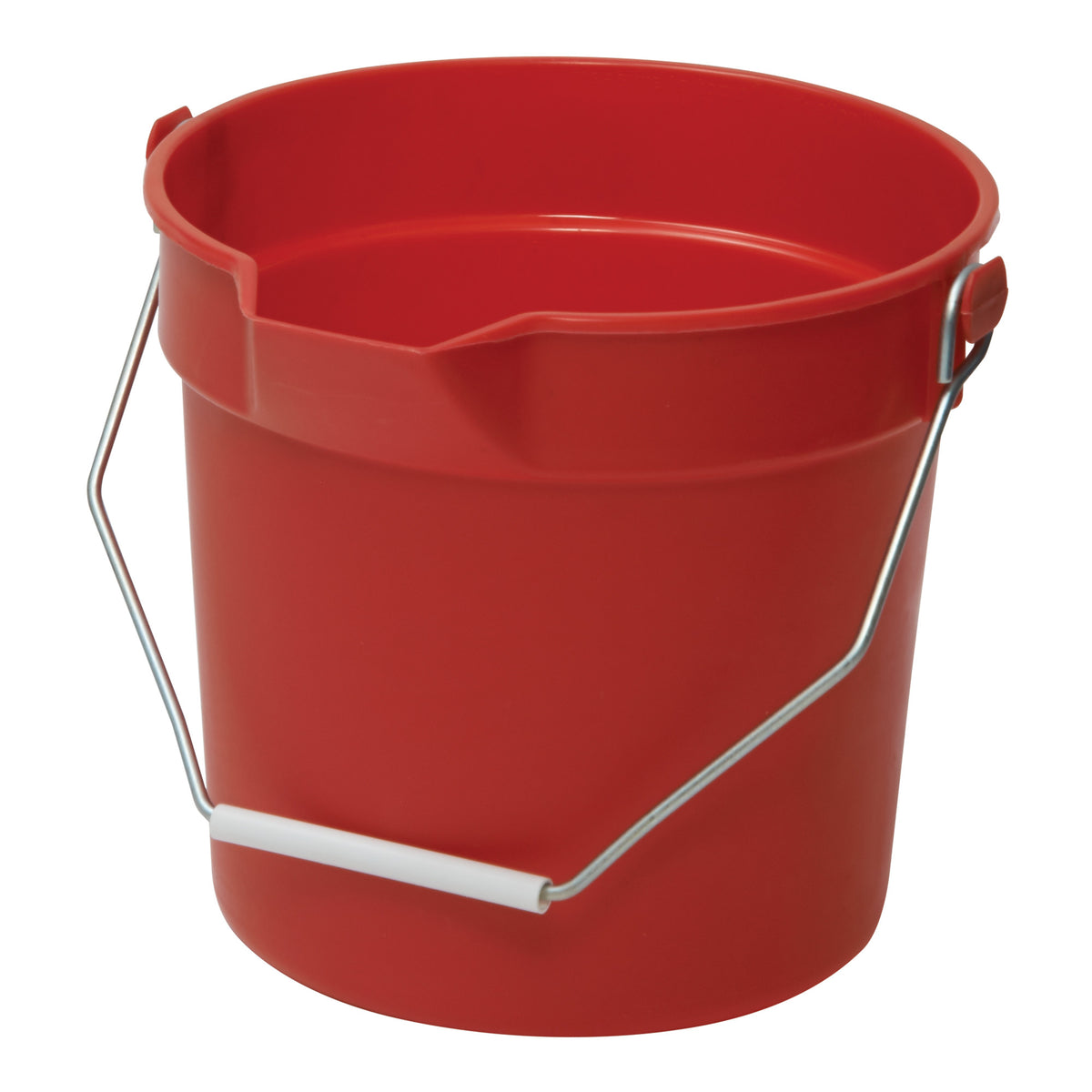 Picture of Winco UPP-14R Utility Pail with Pour Spout & Molded Graduations, Polypropylene - 14 qt., Red