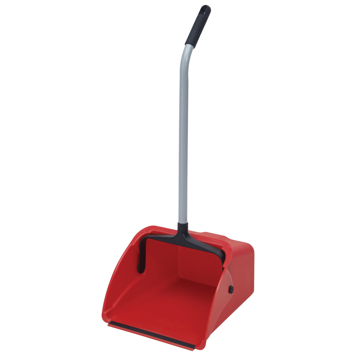 Winco DP-14R Lobby Dust Pan w/ 25 Handle - 13 5/8 x 14 x 8 7/8D, Plastic, Red