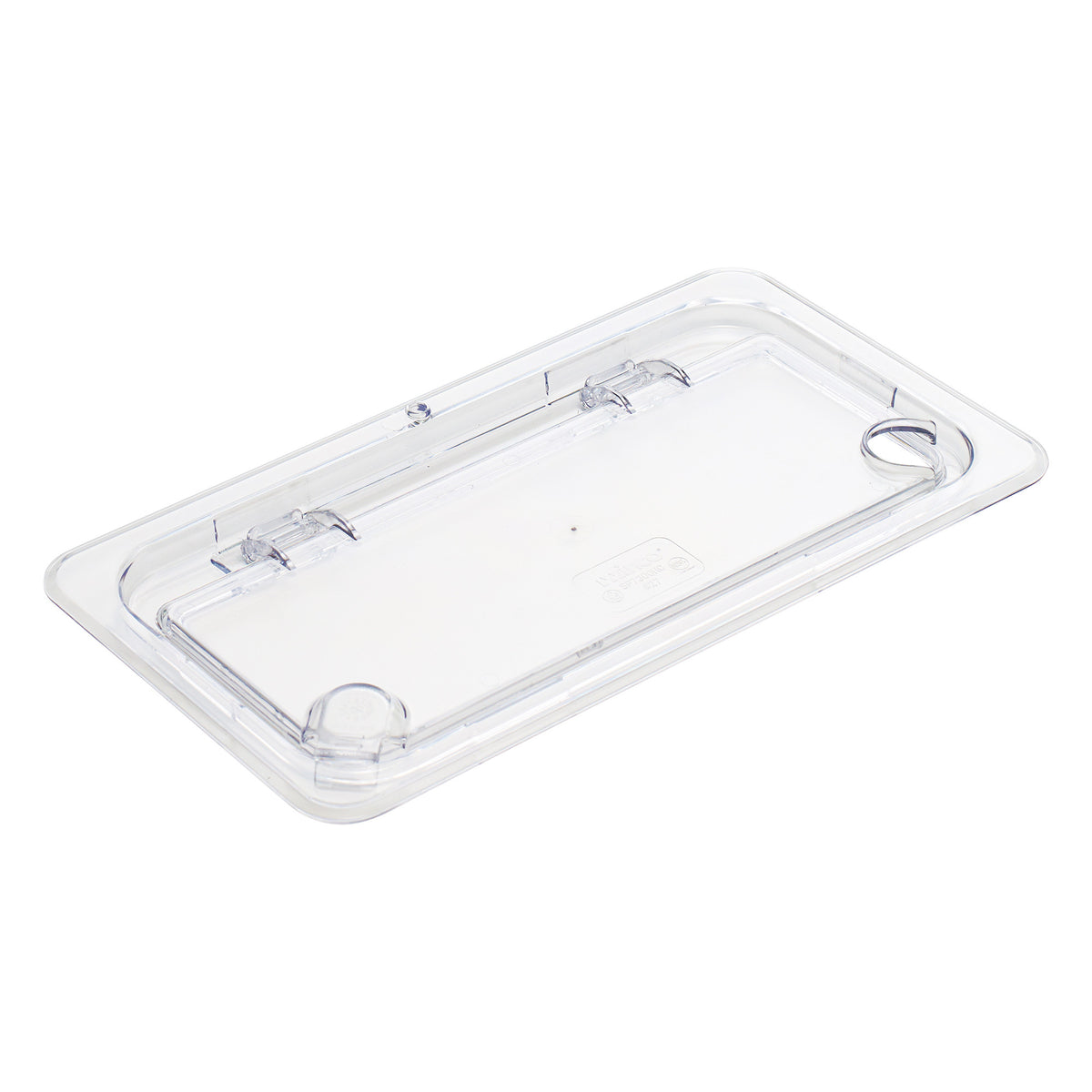 Picture of Winco SP7300H Hinged Lid Cover for SP7302-7304-7306-7308 - 1-3 Size, Peg Hole - Notched, Clear