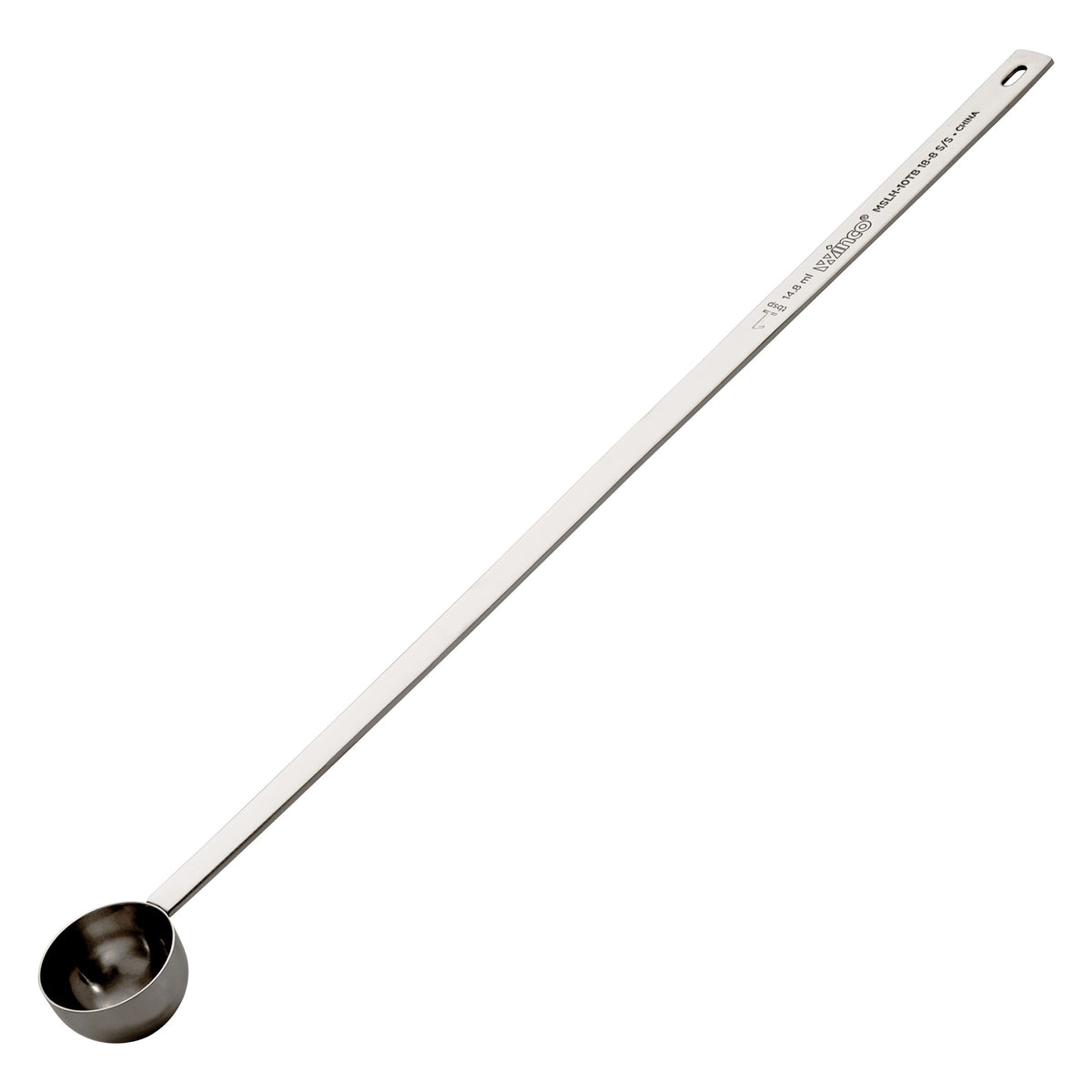 Picture of Winco MSLH-10TB 18-8 Stainless Steel Measuring Spoon with Long Handle, 1 TBSP - 14.63 in. Long Handle