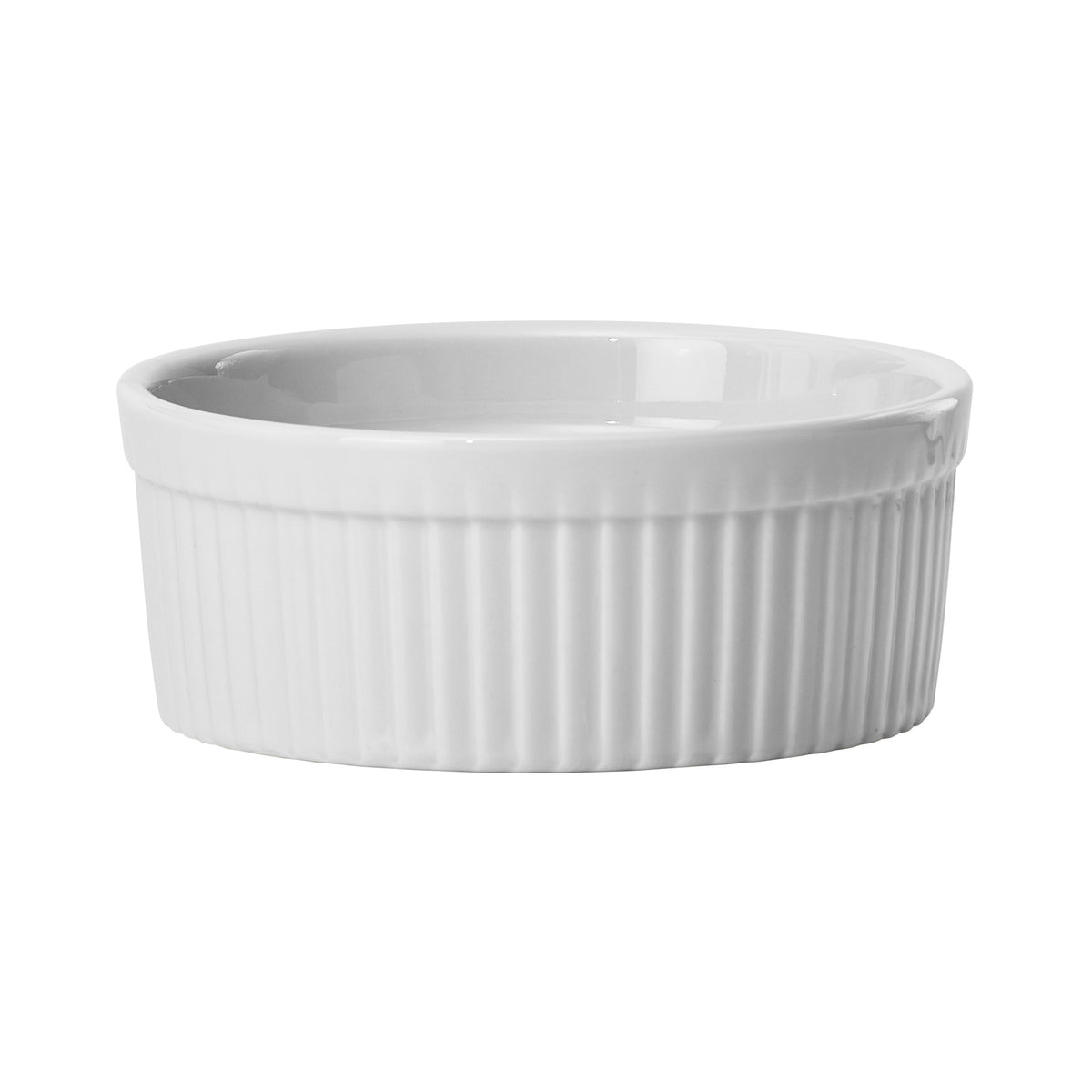 Picture of Winco FRR-8 Fluted Ramekin, 8 oz White Porcelain, 36 Piece - 4 in. Dia. x 1.5 in.