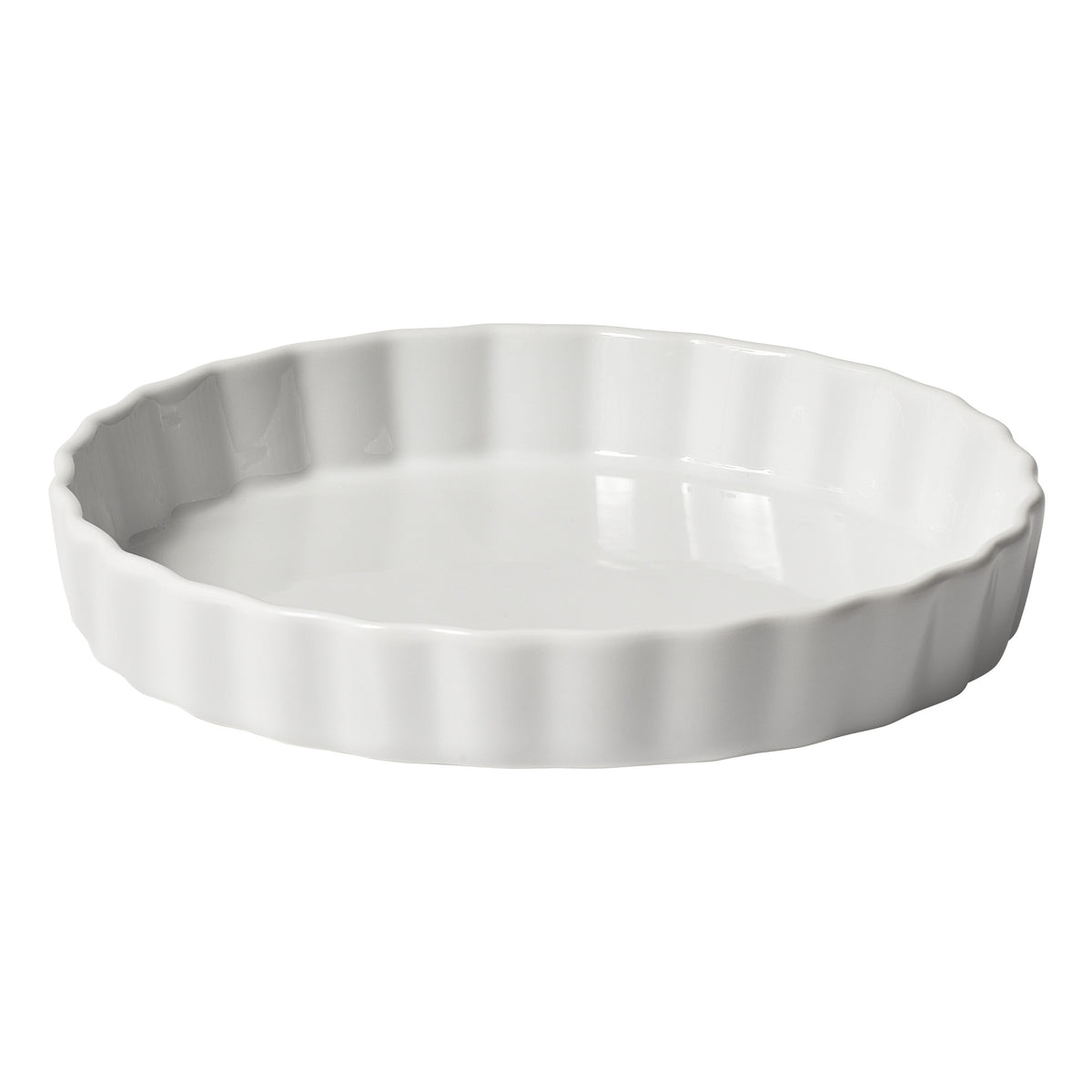 Fluted Quiche Baking Dish - White Porcelain - 7.5 in. Diameter - Set of 24 - Durable Design