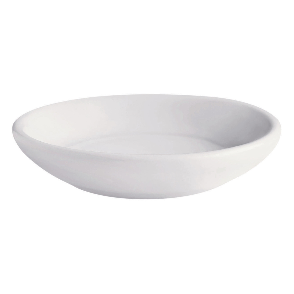 Picture of Winco PA1101700048 3.5 in. Bright White Porcelain Butter Dish, 0.5 in. Tall, Corona Actualite - 4 Dozen