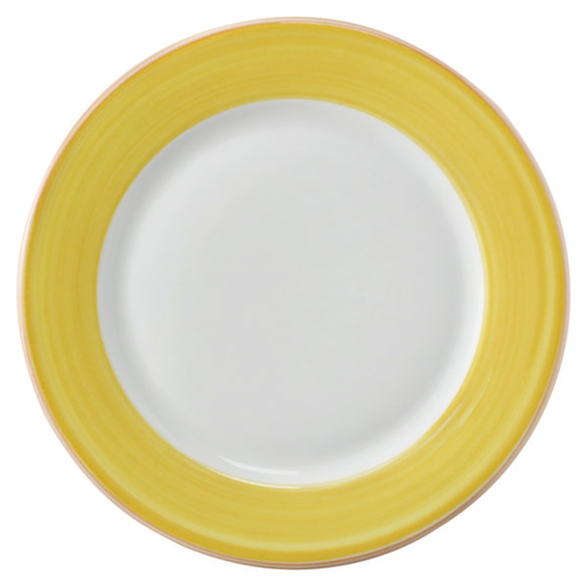 Picture of Winco PA1600902324 9 in. Yellow Porcelain Rolled Edge Plate, Corona Calypso - 2 Dozen