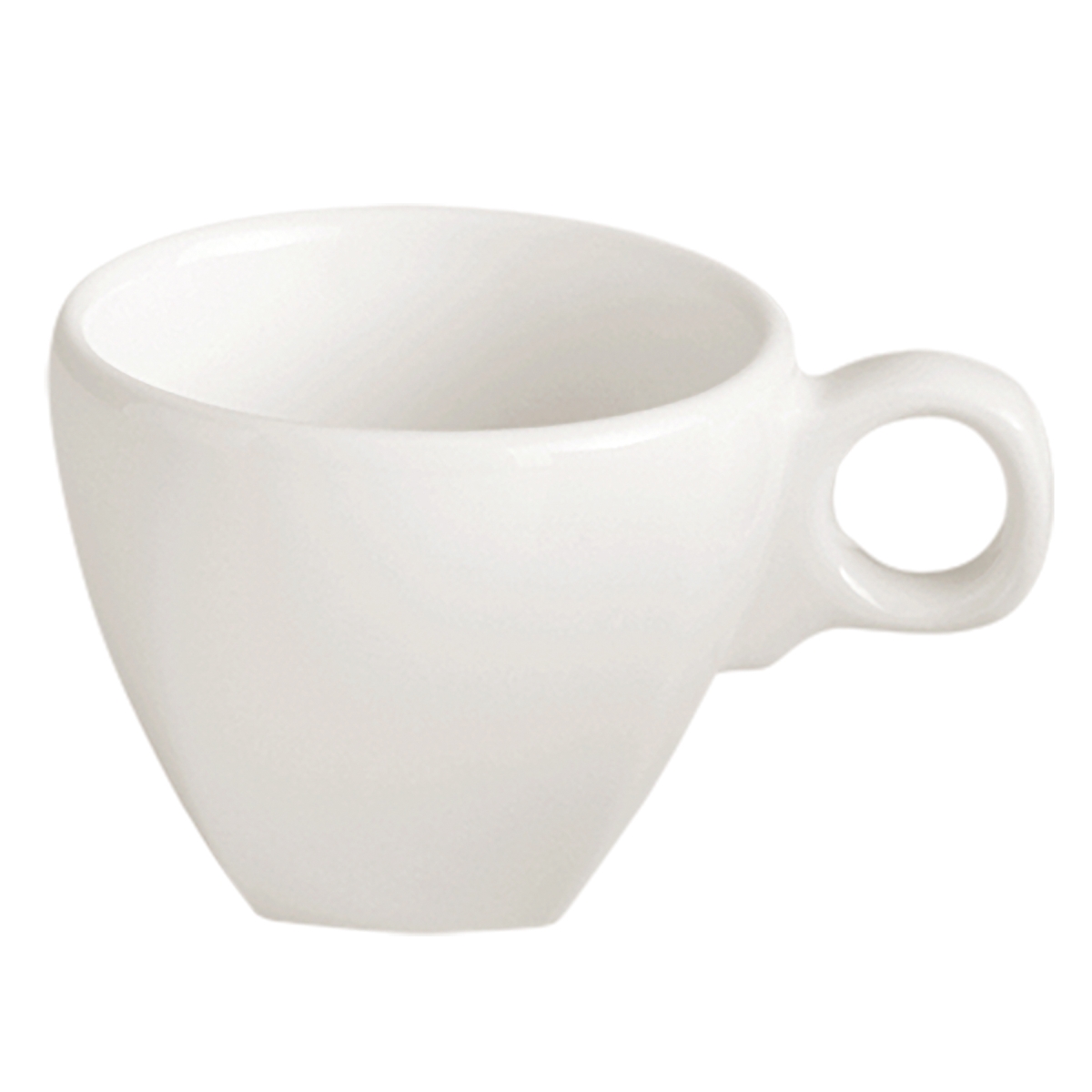 Picture of Winco PA1101914124 3.7 oz Bright White Porcelain Espresso Cup, 3.75 in. Dia. with Handle, Corona Asia - 2 Dozen