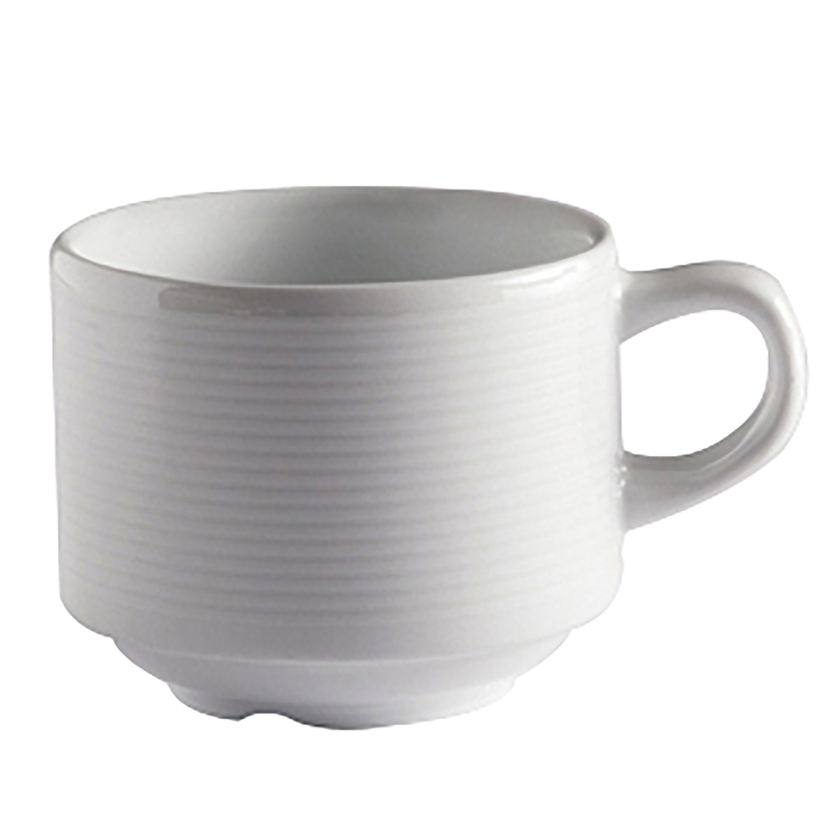 Picture of Winco PA1647904324 8.1 oz Bright White Porcelain Tea Cup, 4.5 in. Dia. with Handle, Corona Celtic - 2 Dozen