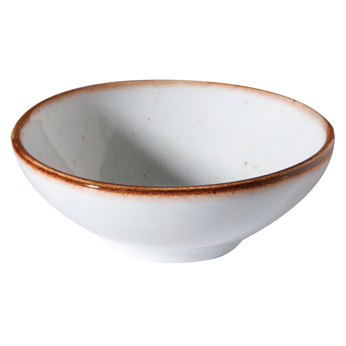 Picture of Winco PA1605930024 2.7 oz Beige, Porcelain, Mini Bowl & Ramekin, 3.75 in. Top Dia., Corona Beige Artisan - 2 Dozen