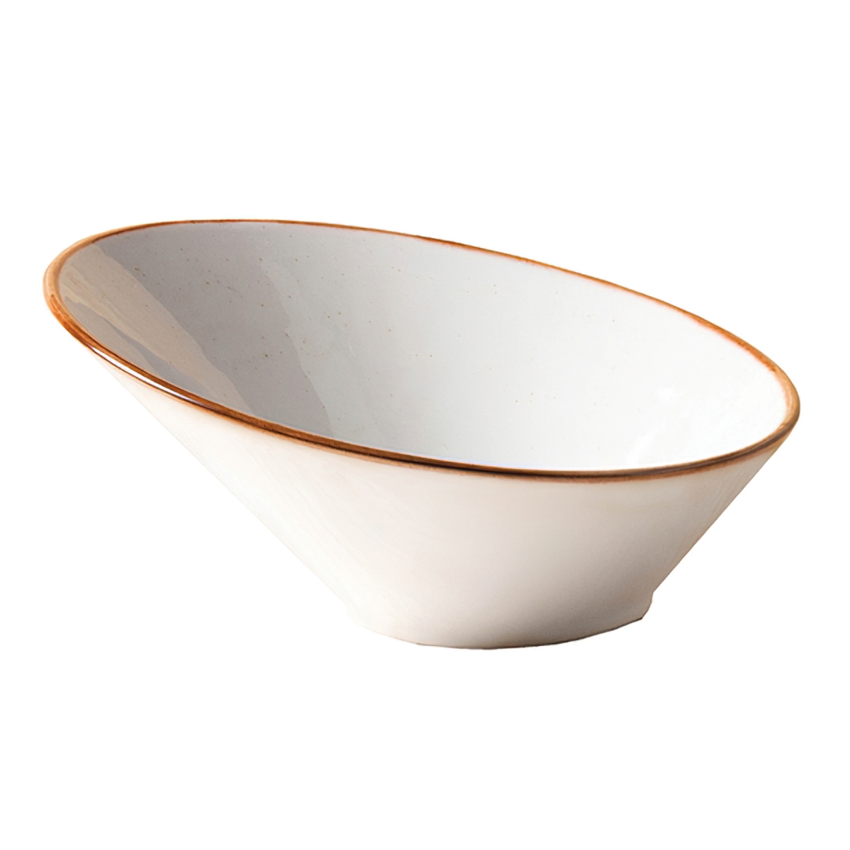 Picture of Winco PA1605807506 28.7 oz Beige Porcelain Slanted Bowl, 9.67 in. Dia., Corona Beige Artisan - Each 6