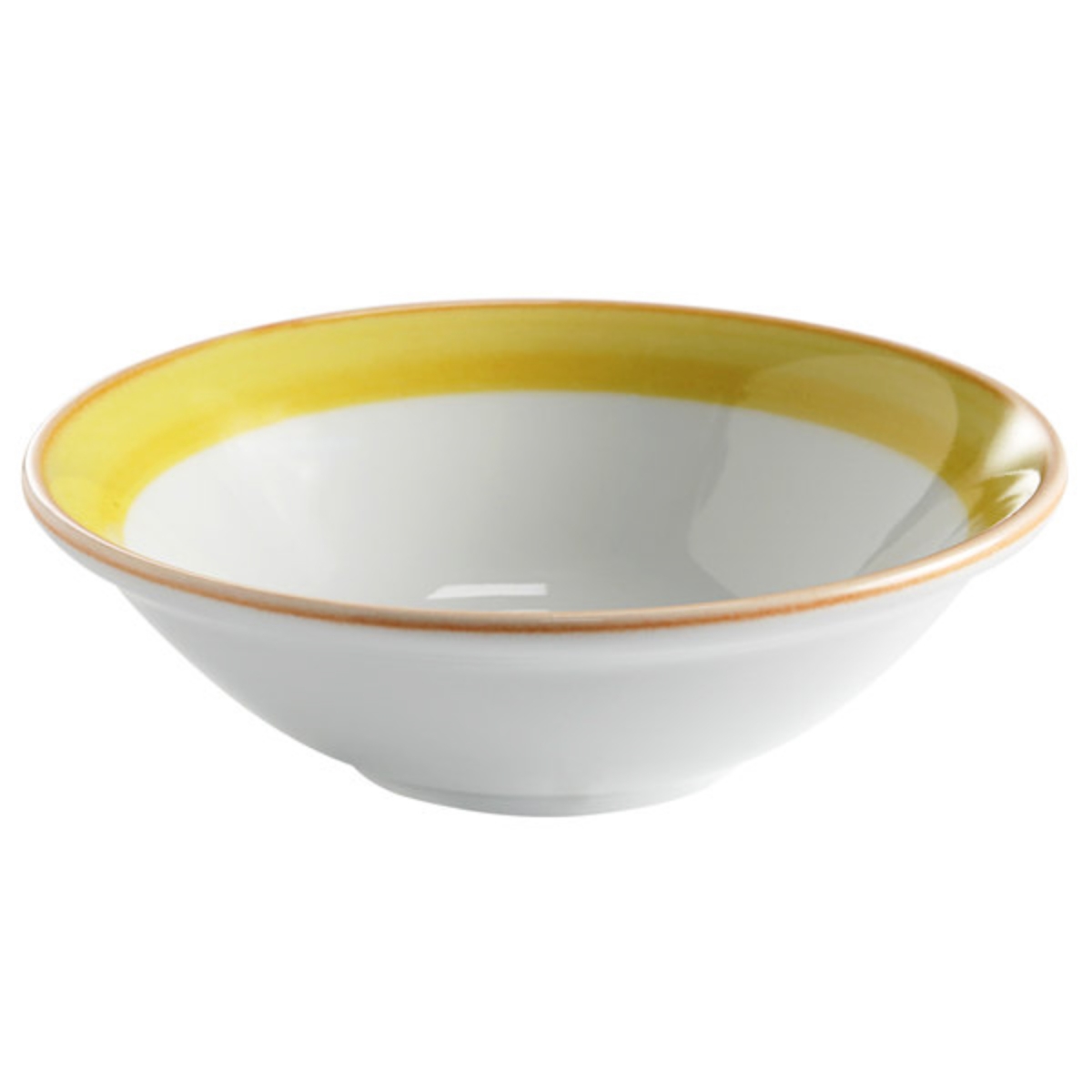 Picture of Winco PA1600903224 15.5 oz Yellow Porcelain Bowl, 7 in. Dia., Corona Calypso - 2 Dozen