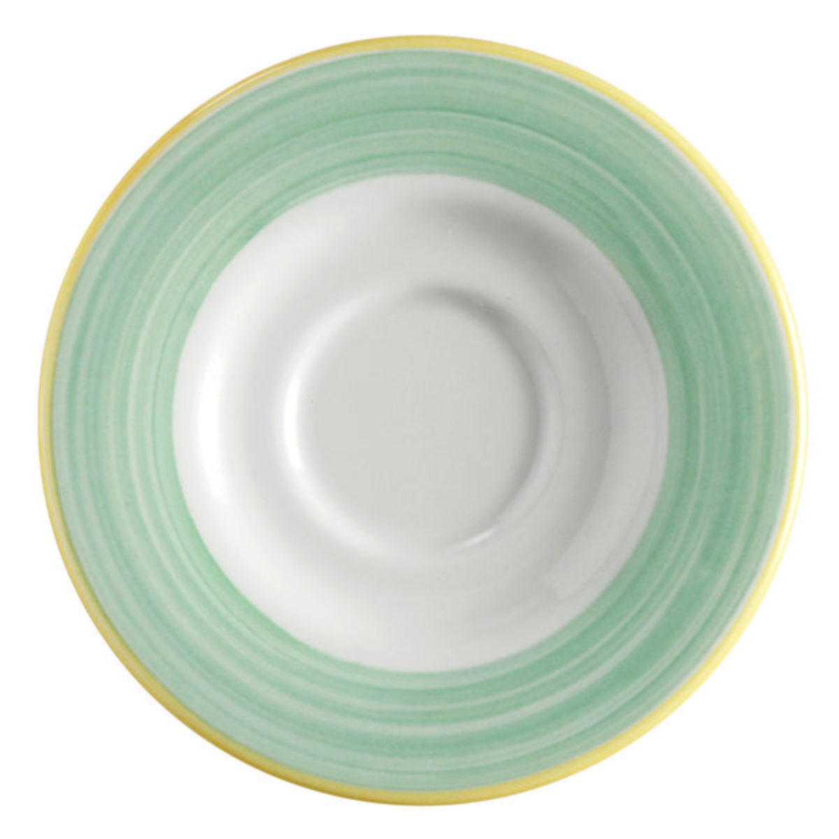 Picture of Winco PA1603900324 6.5 in. Green Porcelain Tea & Bouillon Saucer, Corona Calypso - 2 Dozen