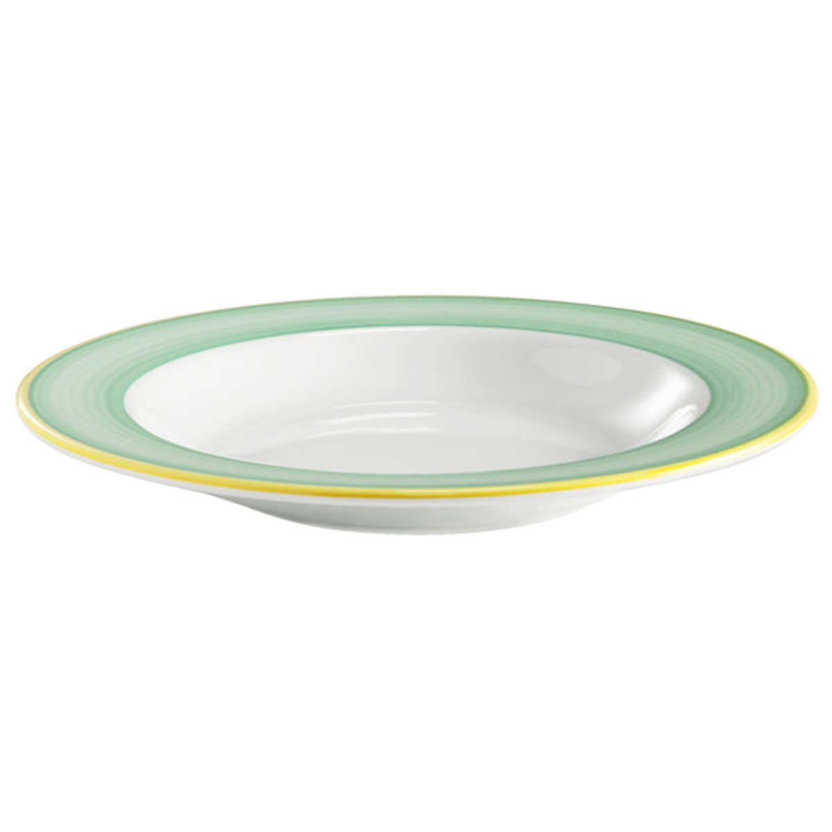 Picture of Winco PA1603903912 18.8 oz Green Porcelain Pasta Bowl with Rim, 12 in. Dia., Corona Calypso - 1 Dozen