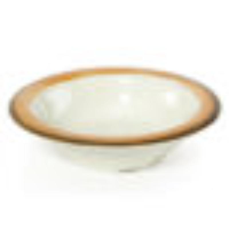 Picture of Winco B-454-DI-KNO 4.5 oz - 5 oz Rim-Full, 4.75 in. Melamine Bowl, 1.25 in. Deep, Diamond Ivory Base - Kanello Orange
