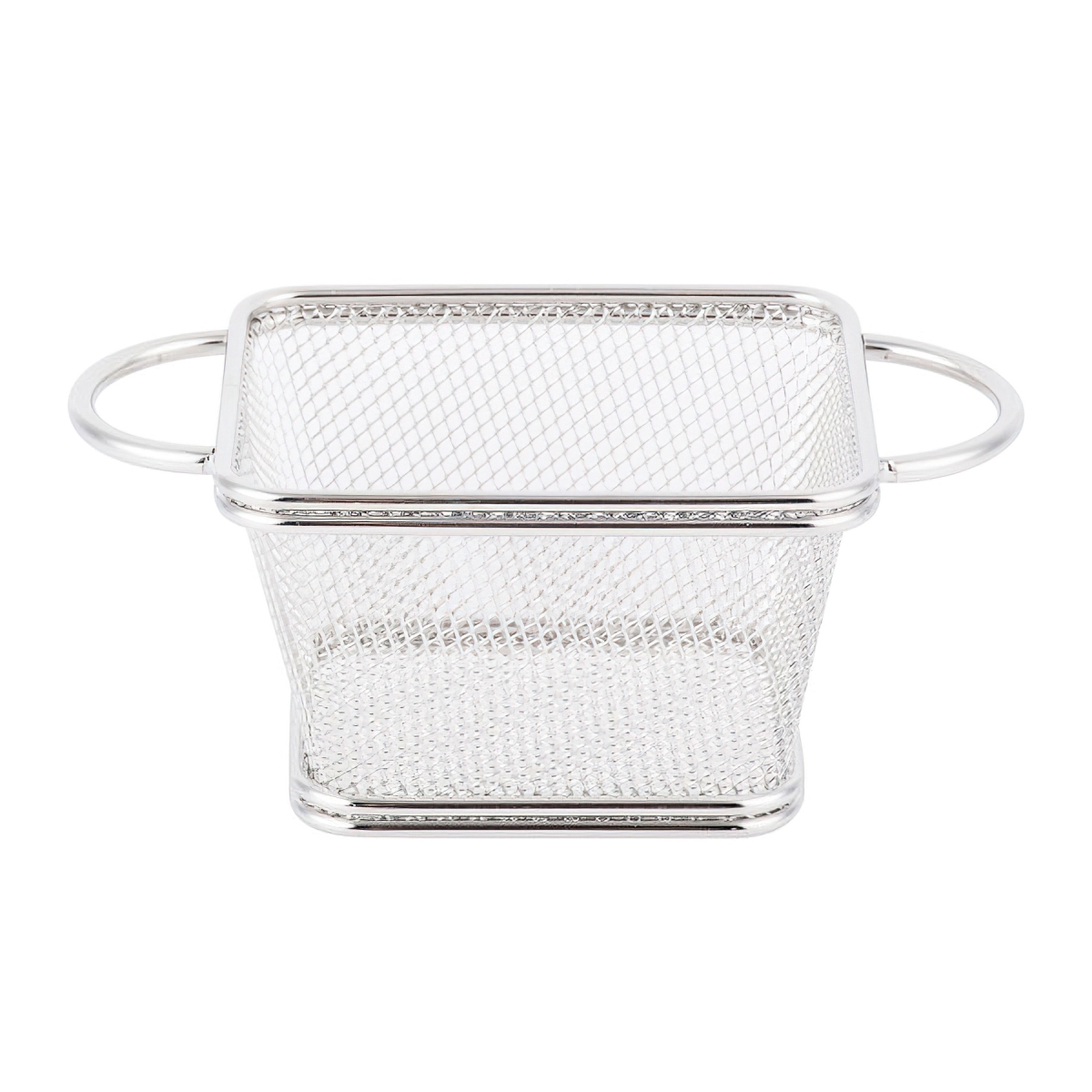 Picture of Winco 4-81865 4 x 3.25 in. Single Serving Fry Basket with Round Handles, 2.25 in. Tall - Stainless Steel - Each 24