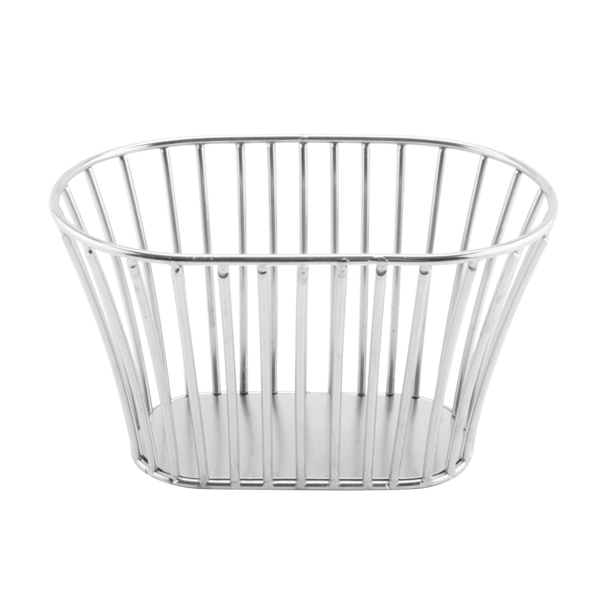 Picture of Winco 4-88840 8.25 x 5 in. Stackable Oval Tuscan Basket, 5 in. Tall - Stainless Steel - Each 12