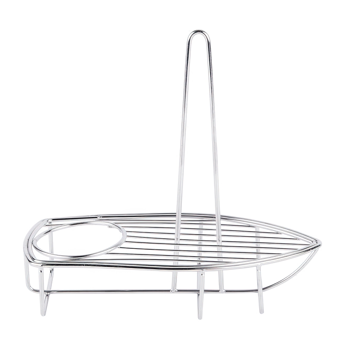 Picture of Winco 4-881818 9.5 x 5 in. Onion Ring Tower Boat with 1 Holder, 9 in. Tall, 2.75 in. - Stainless Steel
