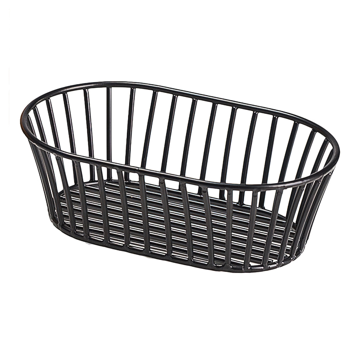 Picture of Winco 4-31892 8.5 x 5.5 in. Short Oval Tuscan Basket, 3 in. Tall - Black - Each 12