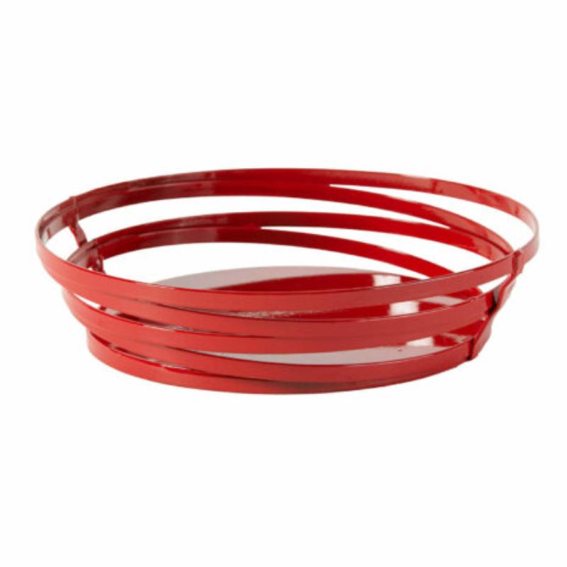 Picture of Winco WB-992-R 9 in. Dia., Round Red Wire Food Serving Basket, Cyclone, 2.25 in. Tall