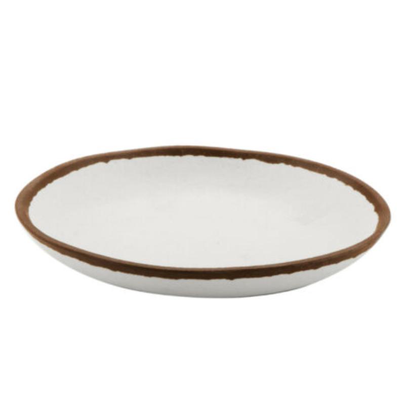 Picture of Winco P-100-CRM 1 qt. Cream Melamine Soup Plate - 1.2 qt. Rim-Full - 10 in. Top Dia., 1.5 Deep, G.E.T. Pottery Market Glazed