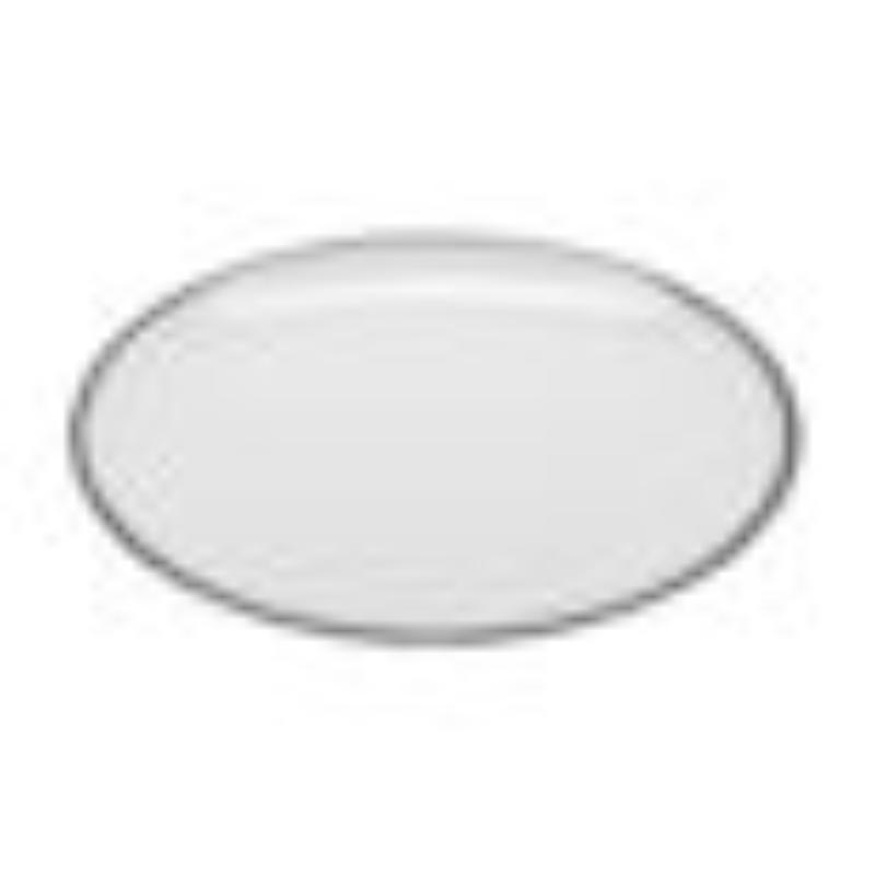 Picture of Winco CS-1100-W-BK 11 in. White with Black Trim, Enamelware Melamine Round Dinner Plate, G.E.T. Settlement Bistro