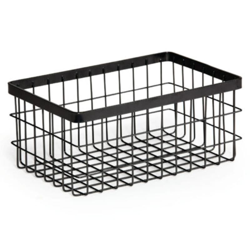 WB-964-MG 9 x 6 in. Rectangular Wire Basket, 4 in. Tall - Metal Grey