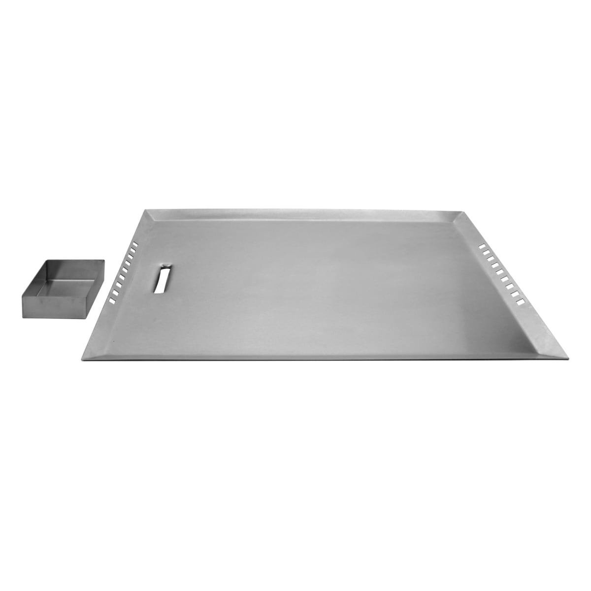 Picture of Winco ST11702011 Strata Rectangular Grill Top, 23.5 x 15.5 x 0.75 in., with Drip Cup, Fits ST11602111, Stainless Steel - G.E.T. Strata Buffet System ST11702011