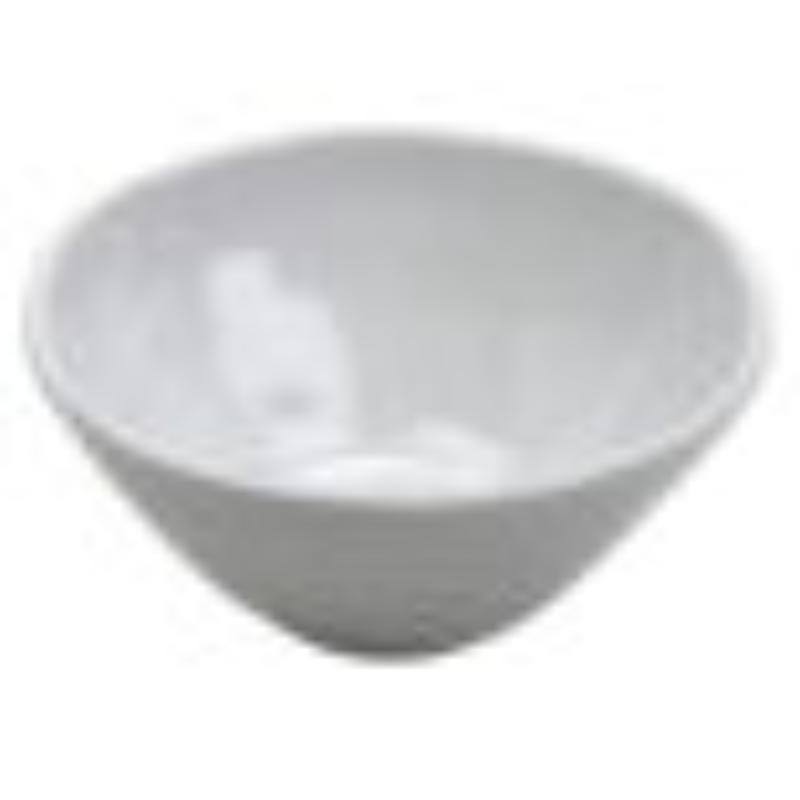 Picture of Winco B-8-AM-W 8 oz Melamine Irregular Bowl - 12 oz Rim-Full, 5 in. Top Dia., 2 in. Deep, G.E.T. Arctic Mill