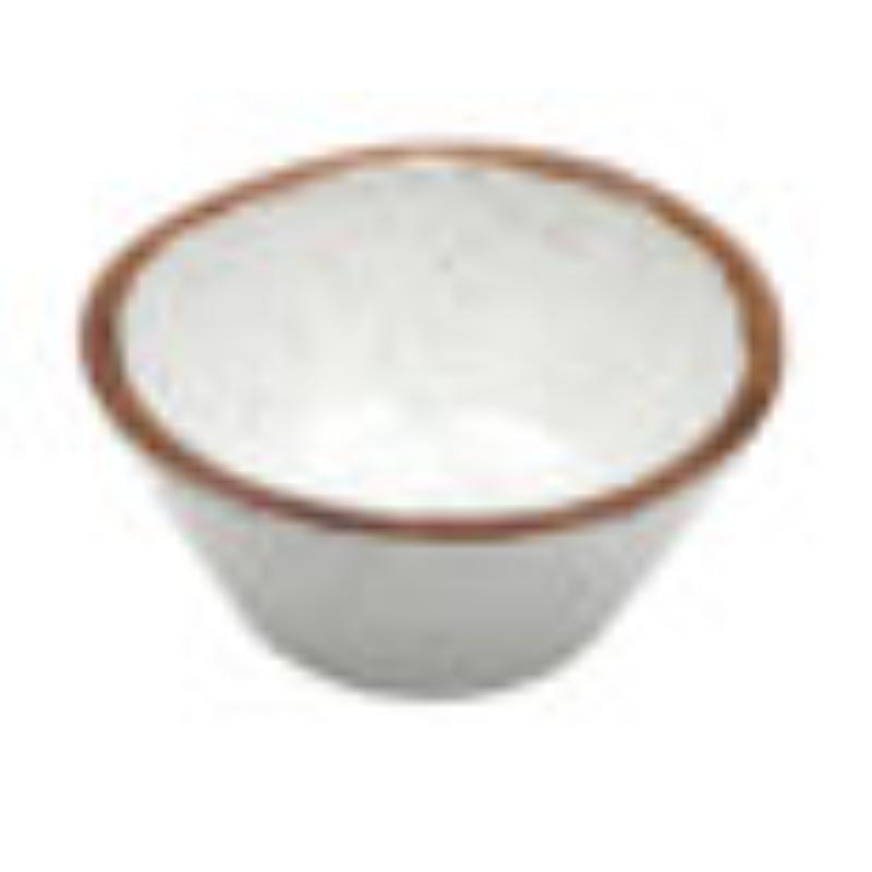 Picture of Winco B-3-RM 3 oz Melamine Irregular Ramekin, Small Round Side Dish Bowl, Sauce Cup - 3.5 oz Rim-Full, 3.25 in. Top Dia., 1.25 in. Deep, G.E.T. Rustic Mill