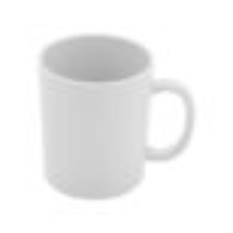 Picture of Winco TM-1317-W 14 oz Tritan White Stackable Coffee Mug - 17.5 oz Rim-Full, 3.5 in. Top Dia. - 4.75 in. Top Dia. with Handle, 4.1 in. Tall, 3.9 in. Deep, G.E.T. Cups & Mugs