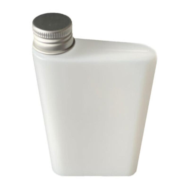 Picture of Winco BB-007-STR 7 oz Semi-Translucent HDPE Flask Bottle with Lid, 3.25 x 1 x 5.25 in. - 6 in. with Lid - 96 Piece, G.E.T. Cocktails To-Go - Frosted Clear