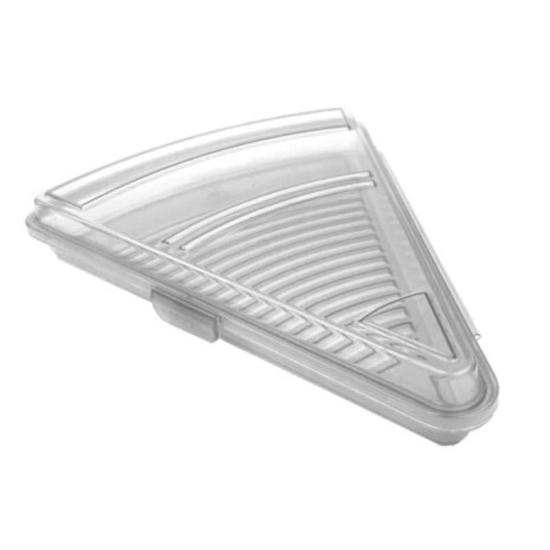 Picture of Winco EC-25-1-CL 10.5 x 8.25 in. Polypropylene Clear Single Pizza Slice Reusable Container with Snap Closure, 1.5 in. Tall - Open Dims. 10.5 x 16 x 0.75 in. - G.E.T. Eco-Takeouts