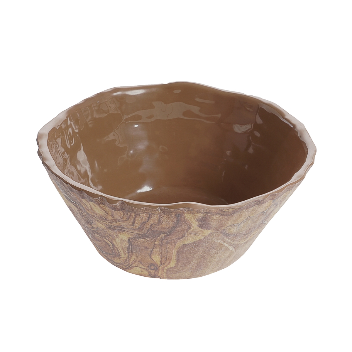 Picture of Winco TRA203 96 oz Transform Olive Wood Trunk Melamine Bowl - Large - 10 x 10 x 4.25 in. - G.E.T, Cheforward - Each 6