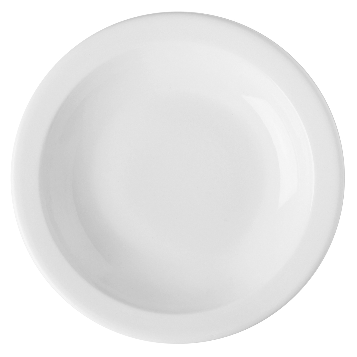 Picture of Winco PA1101812024 8 in. Bright White Porcelain Narrow Rim Plate, Corona Actualite - 2 Dozen