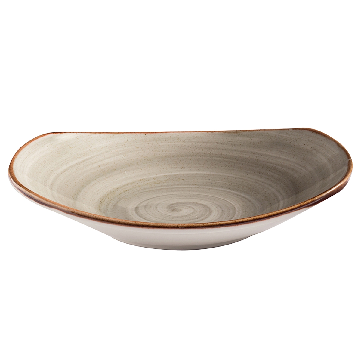 Picture of Winco PP1607723812 34.3 oz Grey Porcelain Pasta Bowl, 10.63 x 9.75 in., Corona Artisan Grey - 1 Dozen