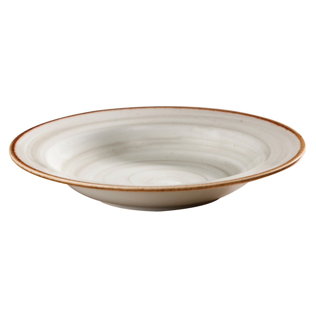 Picture of Winco PA1607703624 9.7 oz Grey, Porcelain, Soup Bowl with Rim, 9 in. Top Dia., Corona Artisan Grey - 2 Dozen