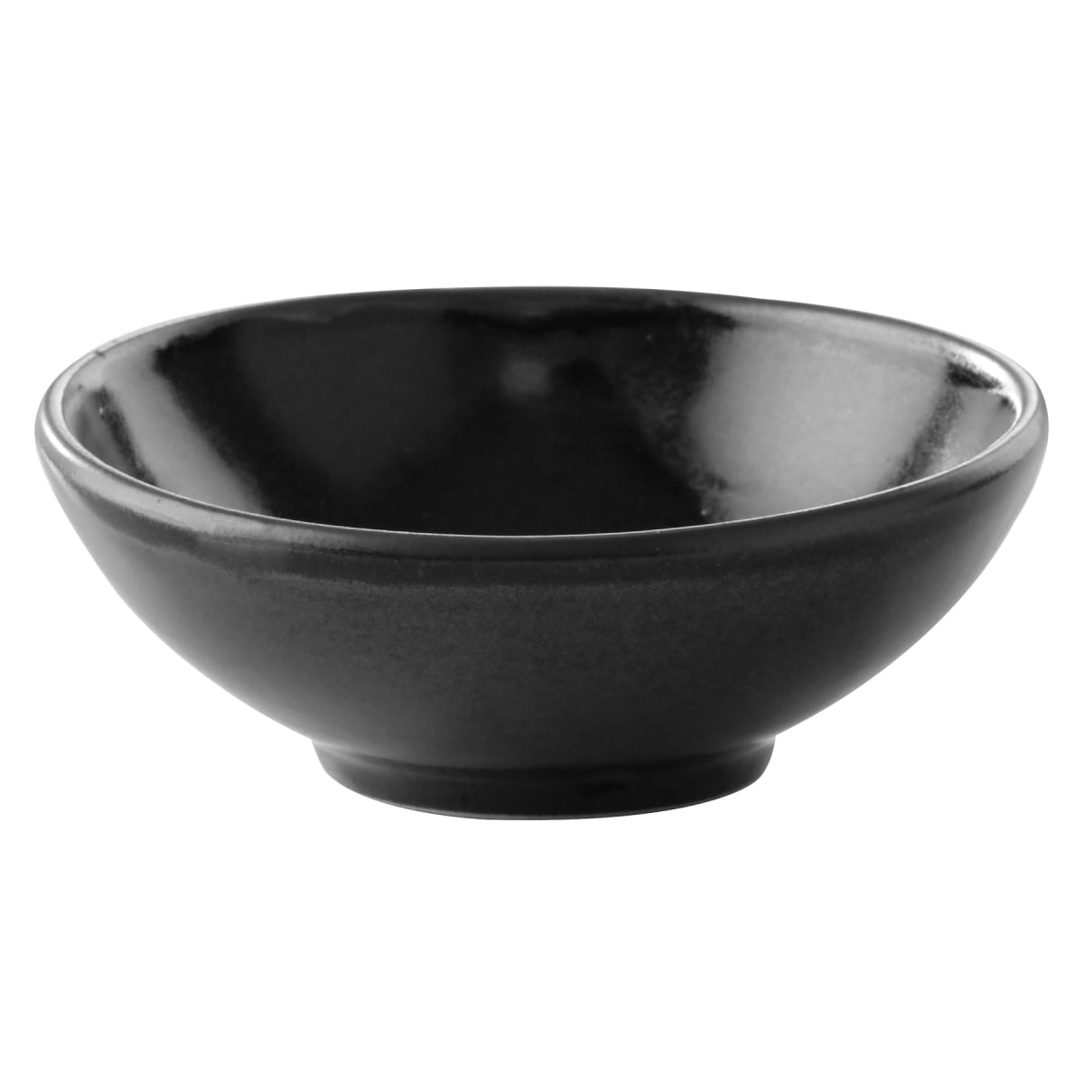 Picture of Winco PA1941930024 2.7 oz Black Reactive Glaze Mini Bowl & Ramekin, 3.75 in. Dia., Corona Cosmos Pluto - 2 Dozen
