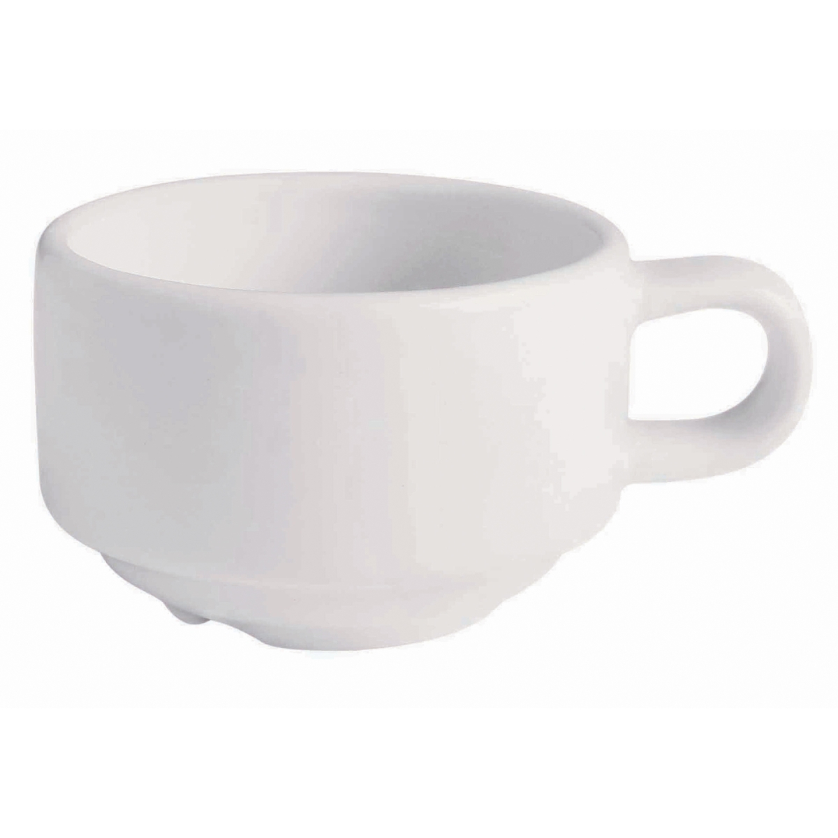Picture of Winco PA1101904024 2.9 oz Bright White Porcelain Stackable Espresso Cup, 3.75 in. Dia. with Handle, Corona Actualite - 2 Dozen