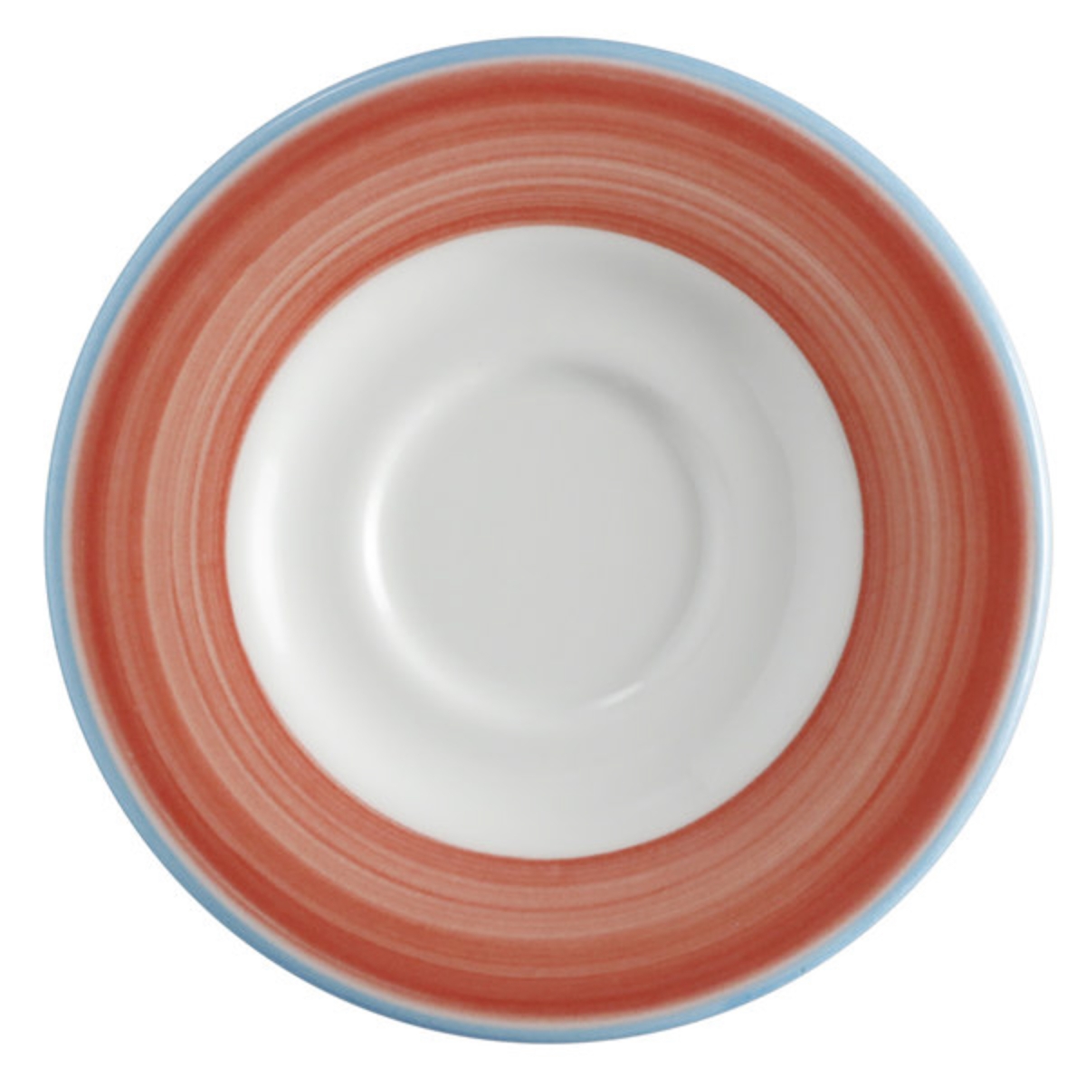 Picture of Winco PA1602900324 6.5 in. Coral Porcelain Tea & Bouillon Saucer, Corona Calypso - 2 Dozen