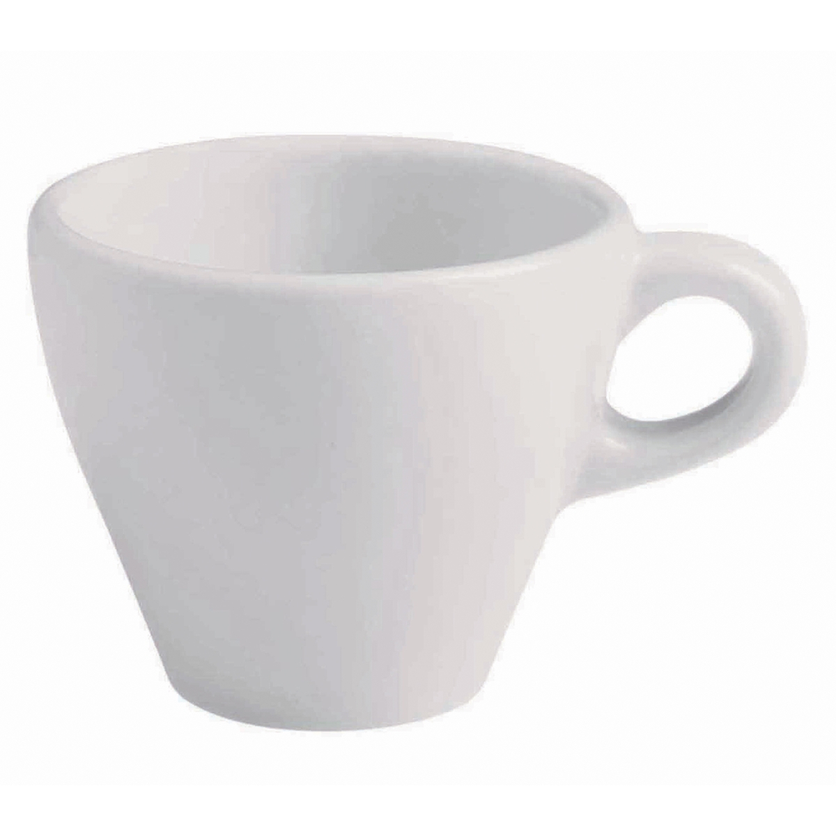 Picture of Winco PA1101804024 2.7 oz Bright White Porcelain Espresso Cup, 3.5 in. Dia. with Handle, Corona Actualite - 2 Dozen