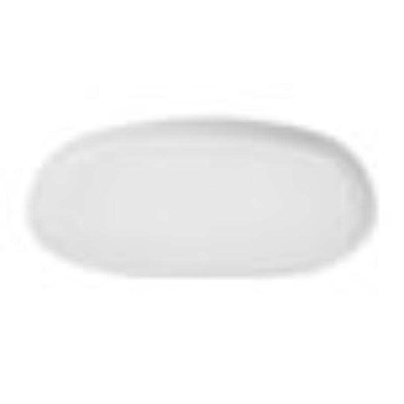 Picture of Winco CS-1275-W 12 x 7.5 in. White Melamine Oval Coupe Dinner Plate, 0.6 in. - 1 in. Max. - G.E.T. Riverstone