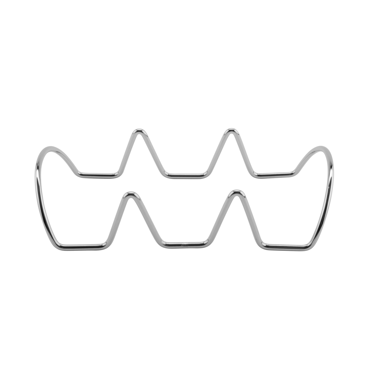 Picture of Winco 4-81833 6.75 x 3.25 in. Holder for 3 Tacos, 1.5 in. Tall - Stainless Steel - Each 48