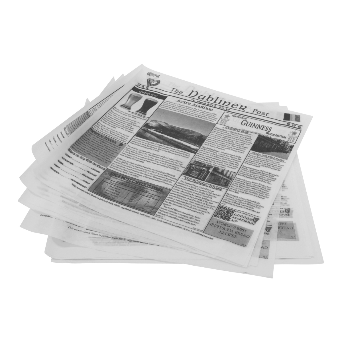 Picture of Winco 4-TD1900 12 x 12 in. Food-Safe Dublin Newsprint Liner, White, 1000 Piece