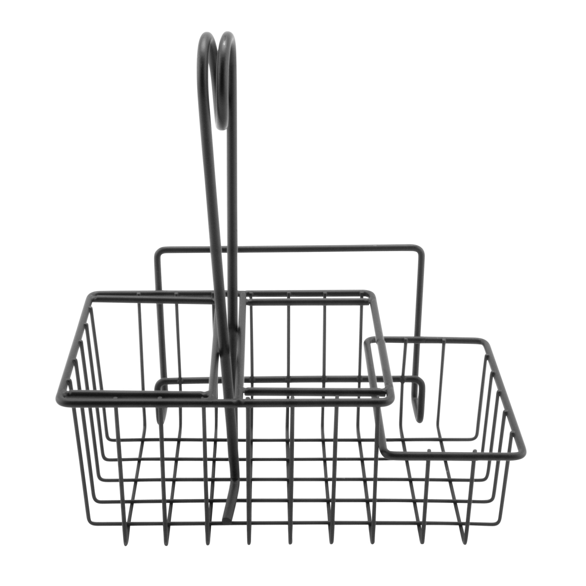 Picture of Winco 4-31698 8 x 4.5 in. 3-Compartment Caddy with Menu Holder, 9 in. Tall - Black - Each 12