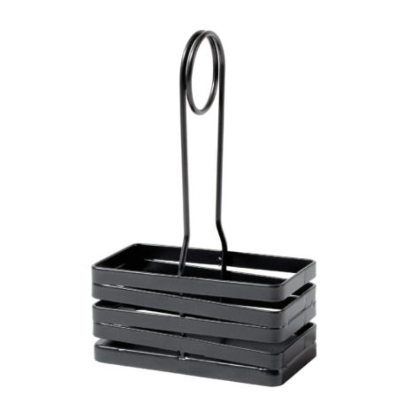 Picture of Winco CAD-42-MG 4 x 2 in. Rectangular Metal Grey Wire Salt & Pepper Caddy with Handle, Cyclone, 6.5 in. Tall
