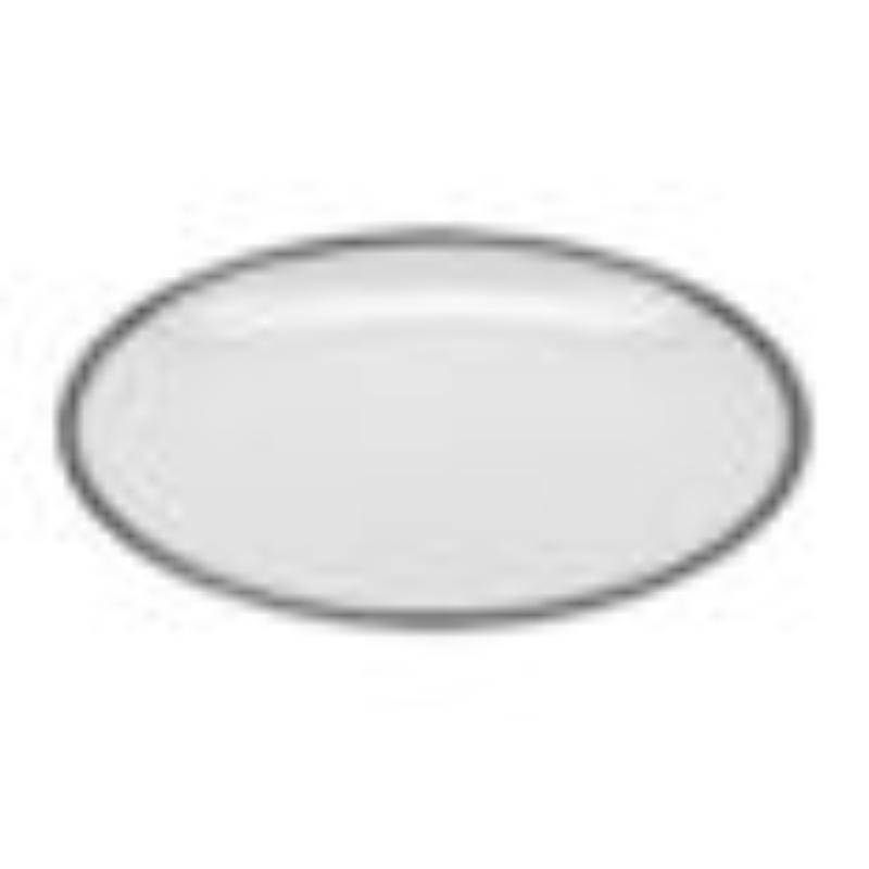 Picture of Winco CS-800-W-BK 8 in. White with Black Trim, Enamelware Melamine Bread, Side Dish, Round Plate, G.E.T. Settlement Bistro